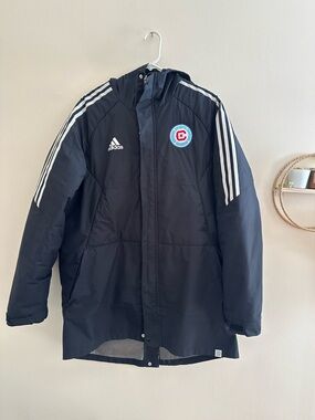 Chicago Fire team issued adidas Black Hooded Winter Parka